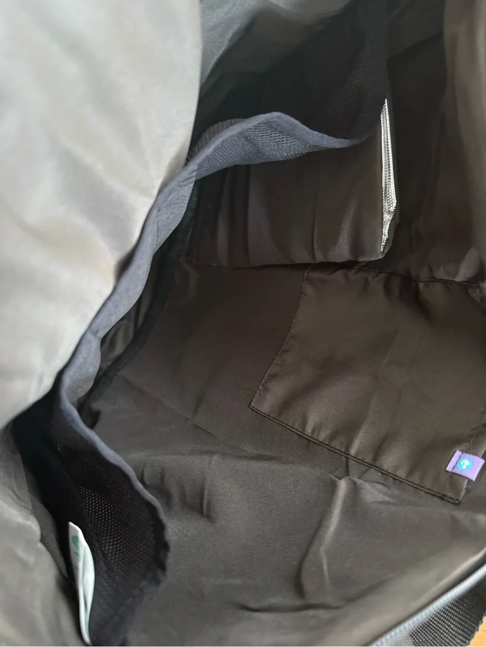 Black Nylon Tote with Interior Slip Pocket